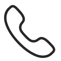 Black outline of a classic telephone handset icon on a light gray background, representing a phone or call symbol.